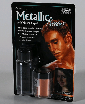 MEHRON pigment pudr na tělo - metalická MĚDĚNÁ oranžová powder 5g + mixing liquid 30 ml