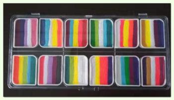 Colorblock paleta 12x10g DUHOVÉ WOW FACTOR Cameleon barva na tělo a obličej UV